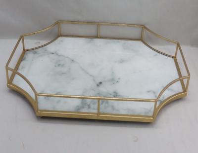 China Hotel Mirror Food Trays Mirror Cake Trays Mirror Serving Trays for sale