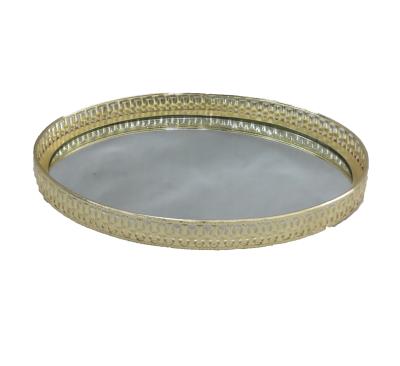 China Hotel Mirror Food Trays Mirror Cake Trays Mirror Serving Trays for sale