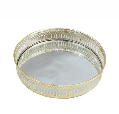 China Hotel Mirror Food Trays Mirror Cake Trays Mirror Serving Trays for sale