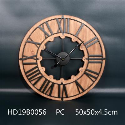 China Retro Roman Numerals Iron Design Hanging Wall Clock Antique Nordic Style Wall Clock for sale