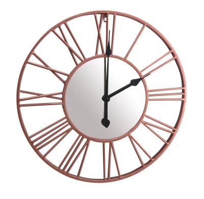 China Metal Antique Decorative Wall Clock Style Round Metal Clock for sale