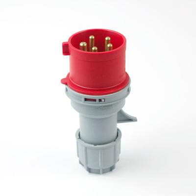 China Wenzhou 5pin industrial American plug new waterproof red plug and industrial LX-0151/0251 ip44 waterproof socket 380v CE CE for sale