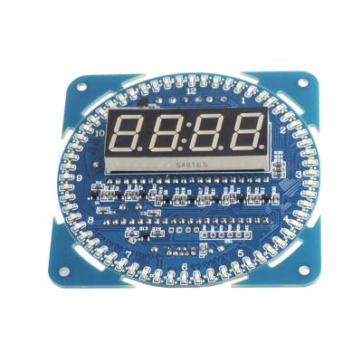 China Metal Rotating Electronic LED Clock Kit DS1302 Clock Kit 18b20 Temperature Display Alarm Clock Function for sale