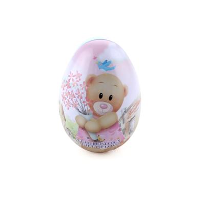 China Recyclable Christmas Egg Shaped Mini Metal Tin Box Toys Chocolate Decorate Candy Storage Box for sale