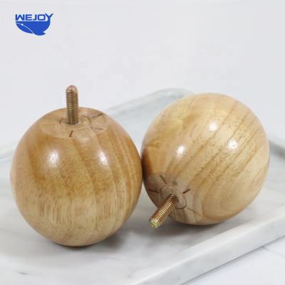 China Modern Nature Wood Color Ball Wood Furniture Legs For Sofas for sale