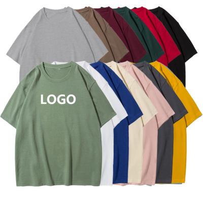 China Factory Price Anti-Pilling Screen Print Custom Men's 100% Cotton Single Oversized Plain Heavy Drop Shoulder T-Shirts Unisex T-Shirt for sale