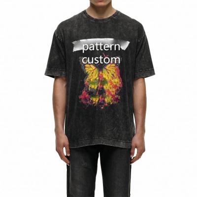 China Wholesale Custom Loose Pattern T-shirt China Vintage Anti-pilling Acid Wash Men's Clothing Plus Size Men's T-shirts for sale