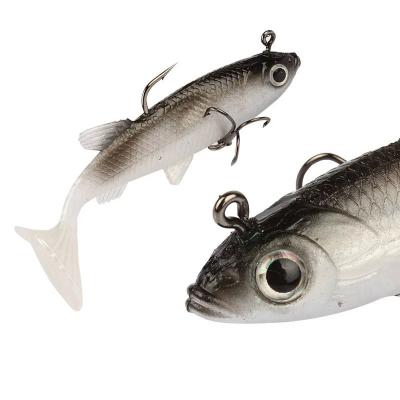 China Silicone and Lead Inside Hot Seller PESCA 8.5cm 3d Eyes Lead Jigs Soft Fishing Lures with Swim Sinking Bait for Single Hook Freshwater Fishing Lures sea for sale