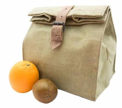 China Customized Promotional 16OZ Insulated Washed Waxed Canvas Lunch Bag For Food for sale