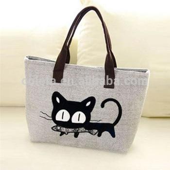 China Wholesale Fashion Custom 12oz 14oz Mini Gray Black Big Women Ladies Canvas Open Top Shoulder Tote Hand Bag Good Quality for sale