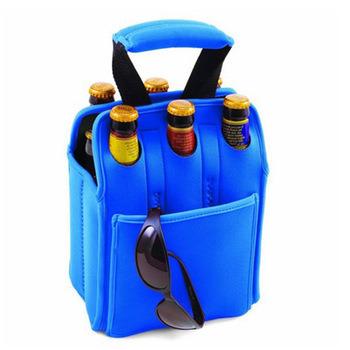 China Waterproof High Quality 6 Packs Can Neoprene Wine Bag Beer Cooler With 3.5mm Thickness for sale