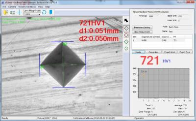 China De automatische Software van de de Hardheidsmeting van Knoop Vickers produceert Rapport met Usb-Camera Te koop