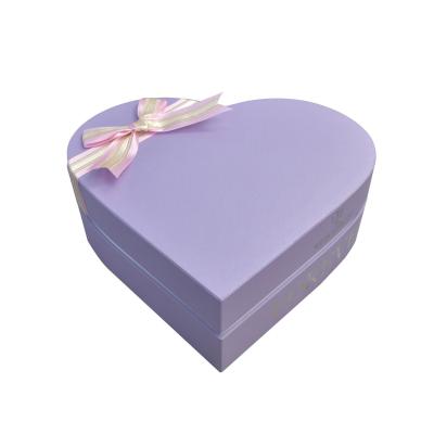 China Recyclable made in high grade purple color china top quality peach heart shaped box for sale