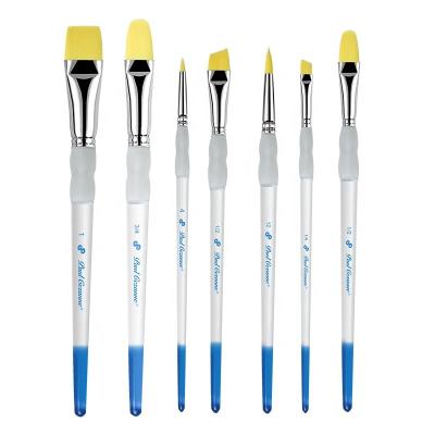 China Bristle New Arrival Acrylic Handle Nylon Paint Brush, Different Shape Filbert Oil Painting Brushes for sale