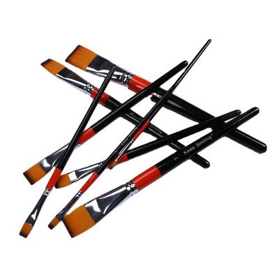 China Wholesale Two Color Flat Paint Nylon Nylon Brush Set, Wood Handle Car Body Paint Nylon Brushes for sale