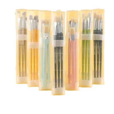 China Watetcolor Painting Professional Watercolor Pen Set Artist Supplies 10pcs Oil Brushes Painting Tools For Artist for sale