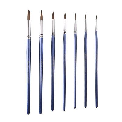 China Nylon Artist Paint Brush Set, 7pcs Different Size Wood Handle Nylon Paint Liner Brushes New Arrival for sale