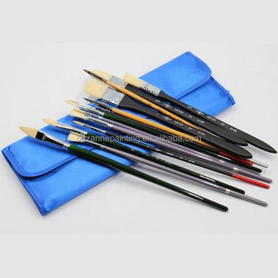 China Watetcolor Painting Professional Artist Acrylic Brushes Black Bristle Drawing Brush Art Supplies for sale