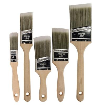 China Watetcolor Painting Wooden Handle Long Bristle Soft Oil Paint Brushes 5 Pieces Promotional Painting Brush Set for sale