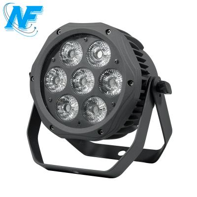 China Event/theater/tvshow/amphitheater/club/bar/dj/disco 6 in 1 stage lights 7pcs LED waterproof plastic par light led flat par can for sale