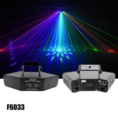 China Ktv/disco/dj/club/bar/party/ballroom RGB Line Scanning Laser 6 Lens Stage Light DMX Line Beam Lighting DJ Dance Bar for sale