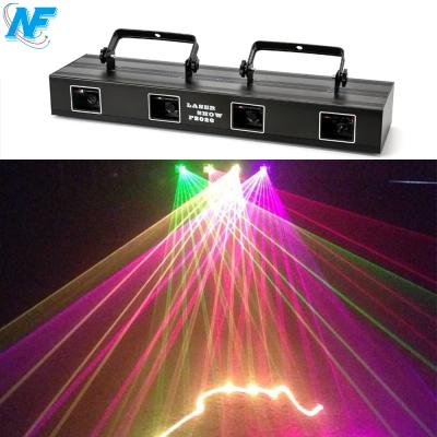 China 430mW 4 Lens 4 Beam RGPY DJ Residential Disco Lights Laser Stage Light DMX Club Bar Party for sale