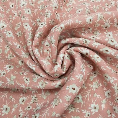 China Customized design flower pattern blackout cute woven dobby wool polyester printed fabric for garment for garment for sale