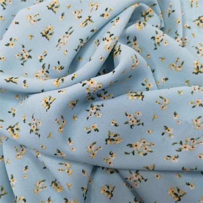 China Customized design flower pattern blackout cute woven dobby wool polyester printed fabric for garment for garment for sale