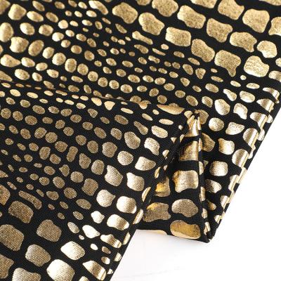 China Blackout new fashion customized fabric hot fdy knitted shiny plaid gold foil material for party dress for sale