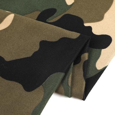 China Blackout Skin Friendly Classic Camouflage Brush Polyester Spandex Fabric dty Knitted Printed for sale