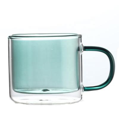 China Modern Coffee Heat Resistant Glass Mugs Double Wall Clear Glass Mug Without Handle for sale