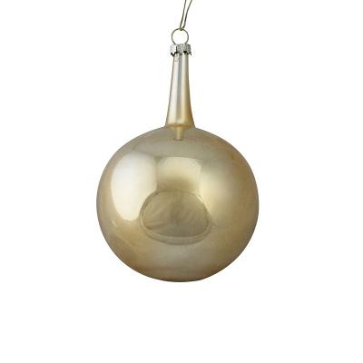 China Hot Wholesale Custom 8CM Luxury Gold Glass Bauble Ornaments Big Gold Christmas Balls for sale