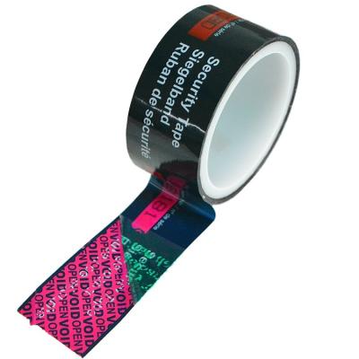 China Waterproof high residue double-color tamper evident security customized packaging tape vacuum sticker for sale