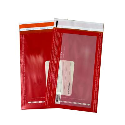 China Tamper Short Security Tamper Evident Bags Plastic Ziplock Visible Security Bags for sale