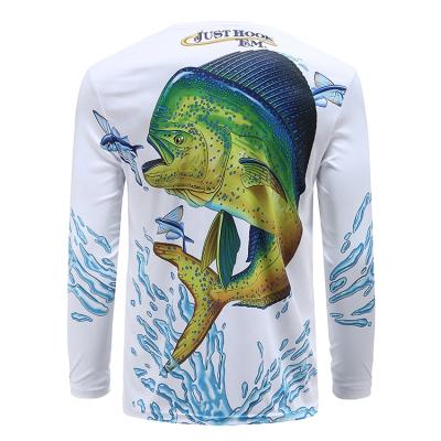 China Hot Sale Antibacterial Mahi Mahi Long Sleeve Fishing Men Sublimation Print Fishing T Shirt for sale