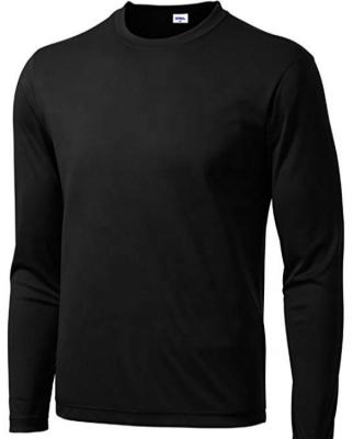 China Wholesale OEM Logo Blank Plain Cotton Long Sleeve T-shirt Men Women Gym Sports Fitness Antibacterial T-shirt for sale