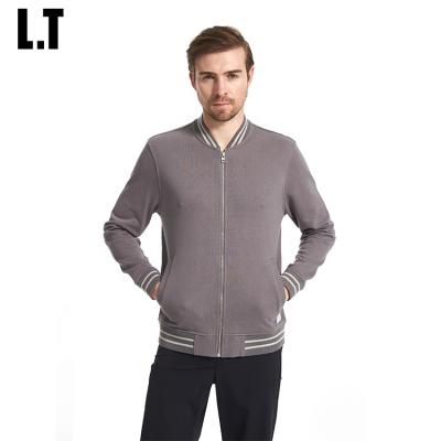 China Anti Shrink Mens Knit Basic Long Sleeve Zip-Up Bomber Jacket Fitness Sweatshirts, OEM Loose Duty Anti-Shrink Sweatshirts Unlined Regular for sale