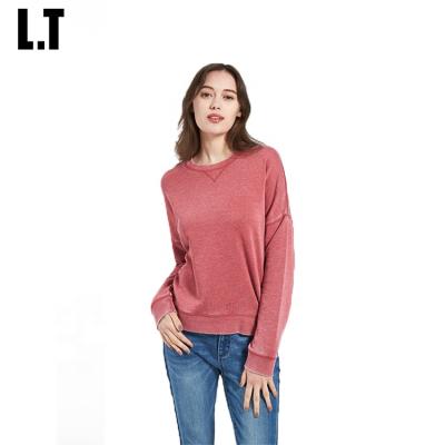 China Anti Shrink Women Knit Long Sleeve Burnout Sweatshirt Fleece Sweatshirt, Knitted Sweatshirt Fabric Autumn Full Anti Shrink OEM Service for sale