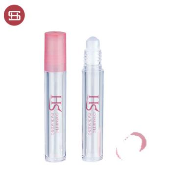 China Cheap Cosmetic Grade Slim Clear Mini Roll Bottle Lip Balm Container Lip Gloss Case for sale