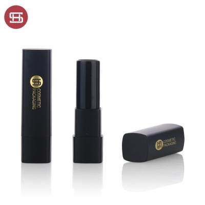 China New Unique Fashion Square Cosmetic Black Frosted Lipstick Tube Empty Lipstick Tubes for sale