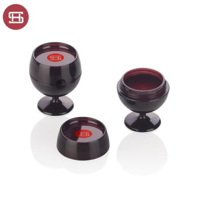 China Custom Unique Empty Cosmetic Lip Balm Packaging Red Wine Glass Shaped Plastic Lip Balm Containers Lip Balm Case Containers for sale