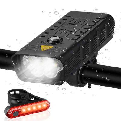 China 4Modes Aluminum Rechargeable Headlamp Flashlight USB Road Bike USB Front Light Bicycle Lamp T6 LED Cycling Gear for sale