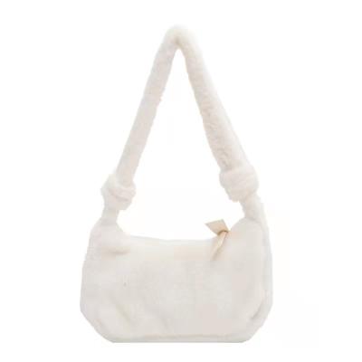 China Lady Bags Handbag Shoulder Plush Bags Autumn And Winter Fashion Underarm Bags New Fashoion Plush Women's Bags for sale