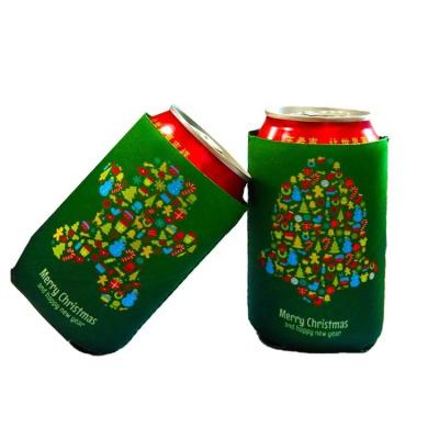 China 2021 New Winter Christmas Gift Neoprene Beer Can Cooler Drink Holder Holiday Party Can Cooler for sale