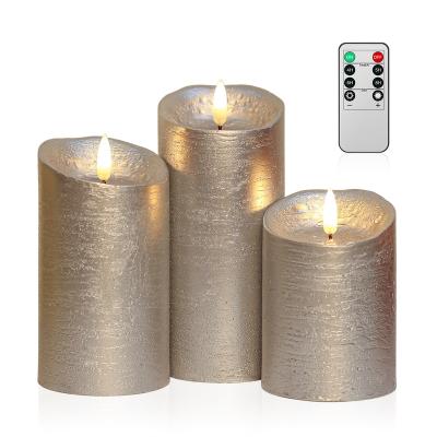 China Wholesale Ivory Battery Operated Birthdays Home Decoration Led Flameless Pillar Candles With Remote Control for sale