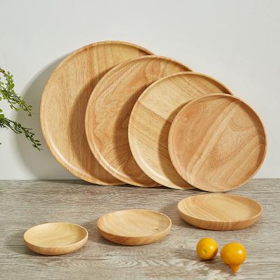 China Eco - Friendly Reusable Bamboo Cutlery Sustainable Round Wooden Bamboo Dish for sale