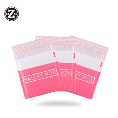 China Custom Printed Pink Poly Mailers Envelope Bubble Air Packaging Tote Bag For Shipping for sale