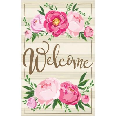 China Health Care Institute Hello Spring Garden Flag Flower Welcome Double Sided 12X18 Inches Flags Yards Farmhouse Outdoor Porch Decoration for sale