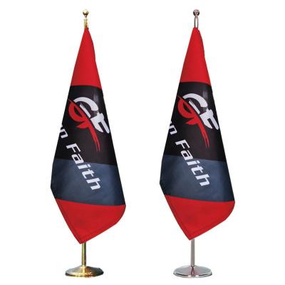 China Hot Selling Advertising Custom National Indoor Office Cloth Health Care Institutes Polyester Standing Flags Any Size Any Color for sale