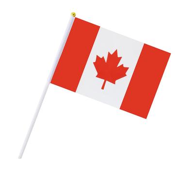 China Health Care Institutes Party Mini Flag Canada Canadian Stick Flag Country Hand Held Flag World Cup Festival Events Supplies Decorations Small for sale